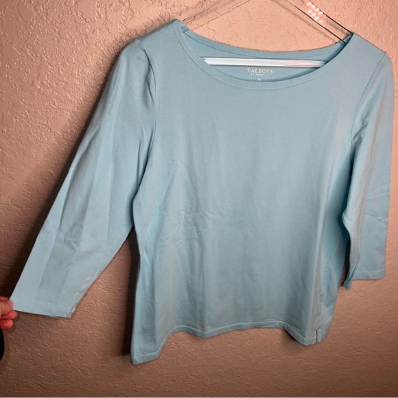 Blue Talbots 3 Quarter Inch Blouse - Picture 3 of 5